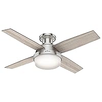 Hunter Fan Company 50282 Hunter Dempsey Indoor Low Profile Ceiling Fan with LED Light and Remote Control, 44