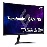 ViewSonic OMNI VX2718-2KPC-MHD 27 Inch Curved 1440p 1ms 165Hz Gaming Monitor with Adaptive Sync, Eye Care, HDMI and Display Port, Black