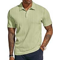 PJ PAUL JONES Mens Textured Knit Polo Shirts Regular Fit Stretchy Golf Shirts