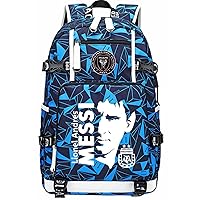 Lightweight Bookbag Messi Graphic Large Capacity Backpack Wear-Resistant Travel Knapsack for Outdoor