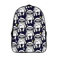 Funny Cartoon Raccoon 16 Inch Backpack Adjustable Strap Daypack Double Shoulder Backpack Business Laptop Backpack for Hiking Travel