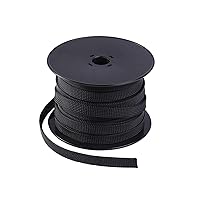 100ft – 3/8 inch PET Expandable Braided Cable Sleeve – Wire Sleeving for Audio Video and Other Home Device Cable Automotive Wire - Black