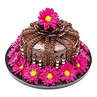 Restaurantware Pastry Tek 12 Inch Cake Board 1 Durable Cake Drum - Round Covered Edges Black Paper Cake Base Disposable For Birthdays Weddings Or Parties