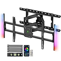 Greenstell TV Mount with LED Lights, TV Wall Mount for 47-84 Inch TVs, Full Motion TV Bracket with Dual Articulating Arms, Swivel, Tilt, Extension, Max VESA 600x400mm, Holds up to 132lbs