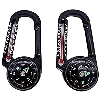 2 Keychain pcs with Portable Aluminum Aluminum Alloy Thermometer for Outdoor Activities.