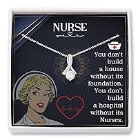 Gift For Nurse, Alluring Ribbon Necklace, Nurse Appreciation, Meaningful Nurse Pendant Jewelry Gift, RN, ICU, Pediatric, Future Nurse Gift