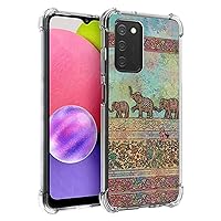 Galaxy A03s Case, Tribal Elephants Pattern Drop Protection Shockproof Case TPU Full Body Protective Scratch-Resistant Cover for Samsung Galaxy A03s