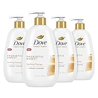 Dove Prebiotic Boost Hand Wash Soothing Therapy 4 Count for Lasting Softness, with Oatmeal & Ceramides, 12 oz