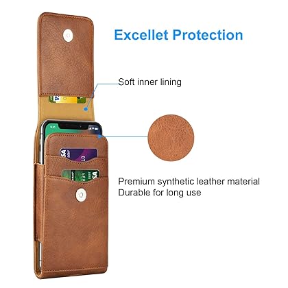 Takfox Phone Holster for Samsung Galaxy Note 20 S22 Ultra S21+ S20 FE S10 S9 A02s A03s A12 A13 A32 A42 A52 A53 A73 5G A01,Note 10 9 J7 Leather Cell Phone Belt Clip Holster Carrying Pouch Holder,Brown