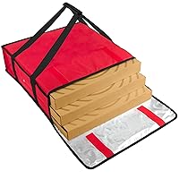 Trail maker Pizza Bags for Delivery Insulated Bag 3 Pizzas Food Delivery Bag 20x20x6 Food Bag for Personal and Professional Use (Red)