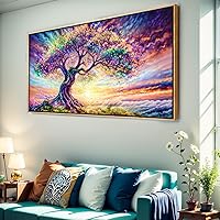 Wall Art Tree of Life Large Landscape Canvas Artwork Picture Modern Canvas Painting Artwork Canvas Prints Wall Decoration for Living Room Bedroom Office Home Wall Decor Framed Ready to Hang 30