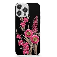 iPhone 13 Sweet and Beautiful Daisy Black Phone Case Case for iPhone 13 Series, Shockproof Protective Phone Case Slim Thin Fit Cover Compatible with iPhone, IPhone13 Pro Max