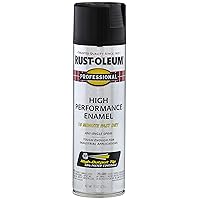 Rust-Oleum 7578838 Professional High Performance Enamel Spray Paint, 15 Oz, Flat Black