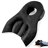 Face Down Pillow for Sleeping for BBL or Eye Surgery Recovery, Prone Pillow for Vitrectomy or Retinal Surgery, Comfortable Home Massage Pillow with Memory Foam(Black)