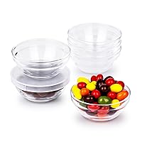 Small Glass Bowls with Lids - Perfect Prep Bowls for Kitchen Lovers - Mini Bowls for Candy, Dessert, Nuts, Party, Dips, Condiments, Sauces, Ingredients (12 set) (6 Pack)