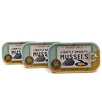 Lightly Smoked Mussels in Extra Virgin Olive Oil by Trader Joes 4.02oz (114g) Each – Pack of 3