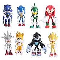 KAMOR Sonic Toys-Action Figures,4.8'' Tall with Movable Joint Playsets Toys, for Children (Pack of 8)