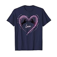 Horse Silhouettes in Love Hearts T-Shirt