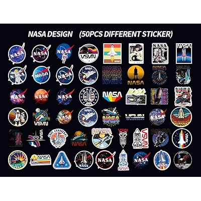 Mua 50 Pcs NASA Stickers Space Explorer Decals for Water Bottle Hydro Flask  Laptop Luggage Car Bike Bicycle Waterproof Vinyl Universe Astronaut Stickers  Pack trên  Mỹ chính hãng 2024