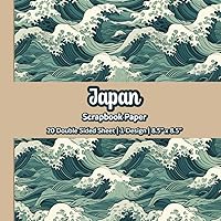 Japan Scrapbook Paper: Aqua Japanese Wave Scrapbook Paper | 1 Design | 20 Double Sided Non Perforated Decorative Paper Craft For Craft Projects, Card ... Mixed Media Art and Junk Journaling | Vol.5