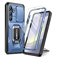 TONGATE for Samsung Galaxy S24 Plus Case, with Tempered Glass Screen Protector, Full Body Protection Military Grade Shockproof S24+ Plus Phone Case with Slide Camera Cover & Ring Kickstand, Blue