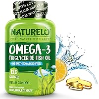 NATURELO Burpless Omega 3 Fish Oil Supplement - 1100mg Triglyceride Omega-3, EPA + DHA, Liquid Fish Oil Omega 3 for Heart, Eye, Brain, Joint Health - 120 Softgels, 4 Months Supply