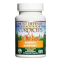 Host Defense, Cordyceps Capsules, Energy and Stamina Support, Mushroom Supplement, Unflavored, 30