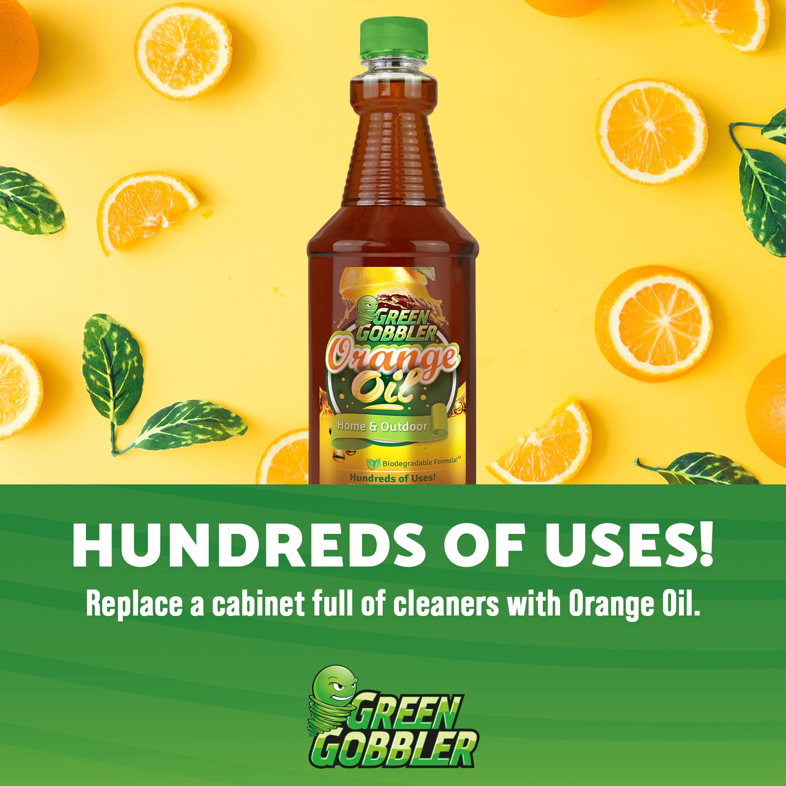 Green Gobbler All-Natural, Cold Pressed Concentrated Orange Oil for Home and Outdoor Multi-Purpose Cleaning- Hundreds of Uses, 32 oz