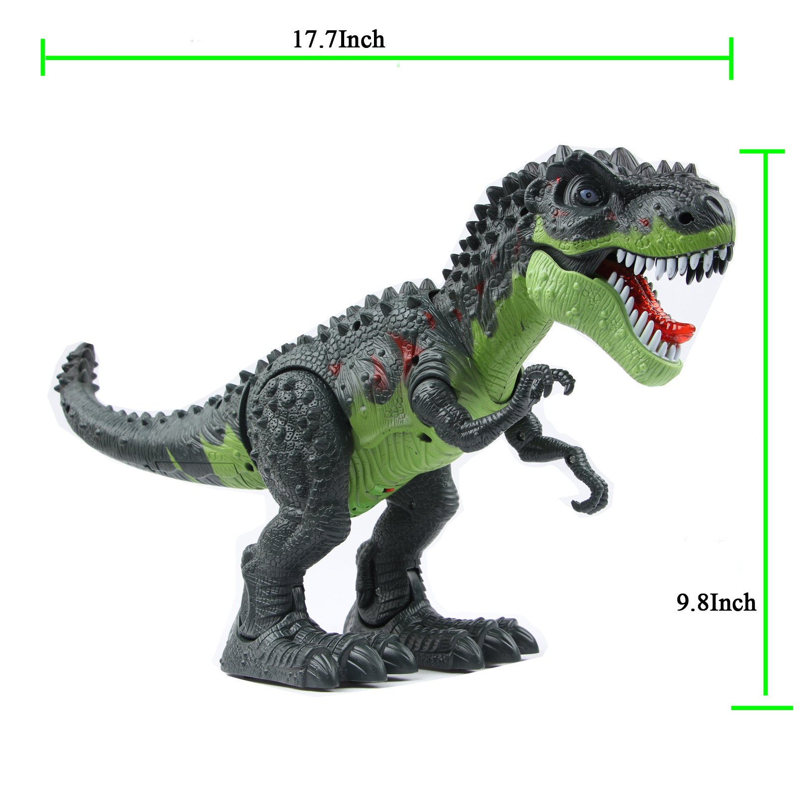 Sun Cling® Electronic Toys Green Walking Tyrannosaurus Rex Dinosaur
