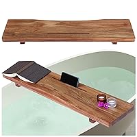 Premium Acacia Wood Bathtub Tray Caddy with Adjustable Legs, Minimalistic Design Bath Tray for Tub, Bathtub Accessories, Fits Most Bath Tubs, Idea for Women