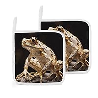 Pot Holders Set of 2 Heat Resistant Hot Pads Waterproof Thicken Kitchen Potholder Heavy Industry Frog Oven Hot Pad Washable Pot Holder for Cooking Baking Microwave BBQ