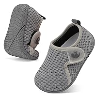 FEETCITY Toddler Shoes Baby Walking Shoes Kids Sneakers Boys Girls Toddler Slip On Shoes Fashion Casual Shoes Sports Running Sneakers Grey