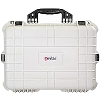 Eylar Large 20 Inch Protective Camera Case Water and Shock Proof With Foam (White)