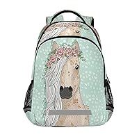 MNSRUU Toddler Backpack for Boy Girl Ages 5-13 Child Backpack Cartoon Horse Schoolbag