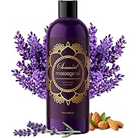 Aromatherapy Sensual Massage Oil for Couples - Relaxing Full Body Massage Oil for Date Night with Sweet Almond Oil - Vegan Lavender Massage Oil for Massage Therapy Smooth Gliding Formula 8 Fl Oz