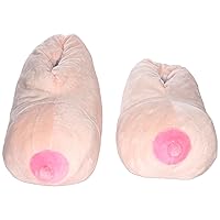 Deluxe Comfort Booby Bedroom Slippers, X-Large - Fun Unique Gag Gift - Perfect For College Life - The Breast Slippers Around - Mens Slippers, Natural