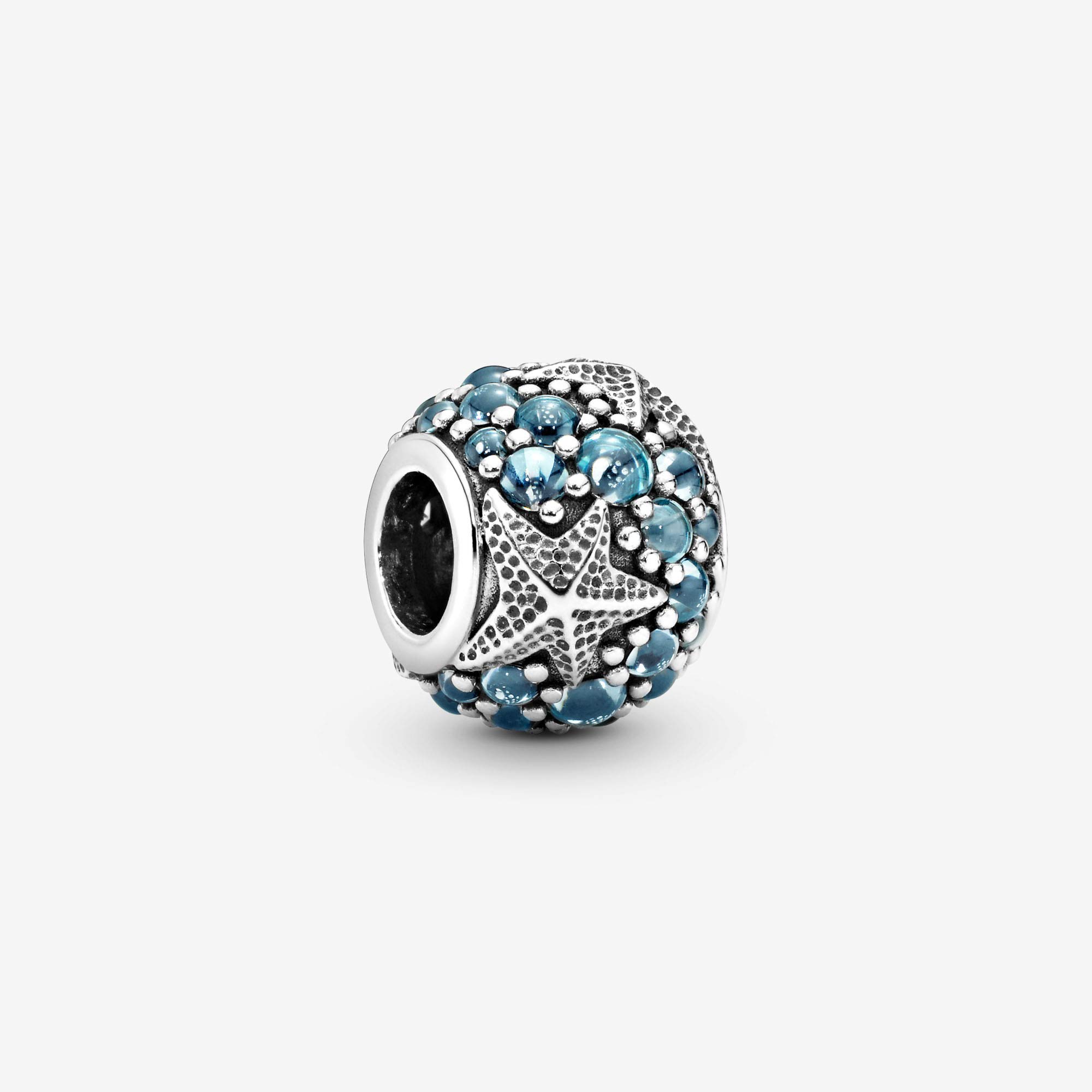 PANDORA Jewelry Pave Ocean and Starfish Cubic Zirconia Charm in Sterling Silver