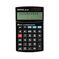 MTL 600 Commercial Calculator | Calculator with Commercial Functions | 12-Digit Display with 2 Lines | Includes Tax Invoice and Correction Function | Solar/Battery | Black