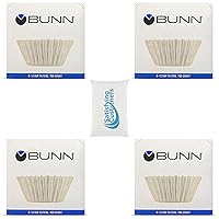 BUN Coffee Filter – 4 PK - 100 PCS per Pack – Taller – Flat Bottom Liner – Quality Paper for Most Coffee Makers – Aromatic Brew – with Satisfying Customers Travel Tissue Pack (4PK)