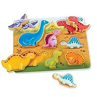 B. toys- Peek & Explore - Dinosaurs- Wooden Puzzle – Chunky Puzzle for Toddlers, Kids – Dinosaur Puzzle – Educational & Developmental Toys – 2 Years +