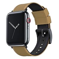 BARTON Watch Bands - Elite Silicone Watch Straps - Black PVD Hardware & Adapters - Quick Release - Choose Color & Size - Compatible with all Apple Watches (8, 7, 6, 5, 4, 3, 2, 1, SE, Ultra) - 38mm, 40mm, 41mm, 42mm, 44mm, 45mm, 49mm