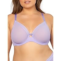 Women's Sheer Mesh Full Coverage Unlined Underwire, Sexy Supportive Plus Size