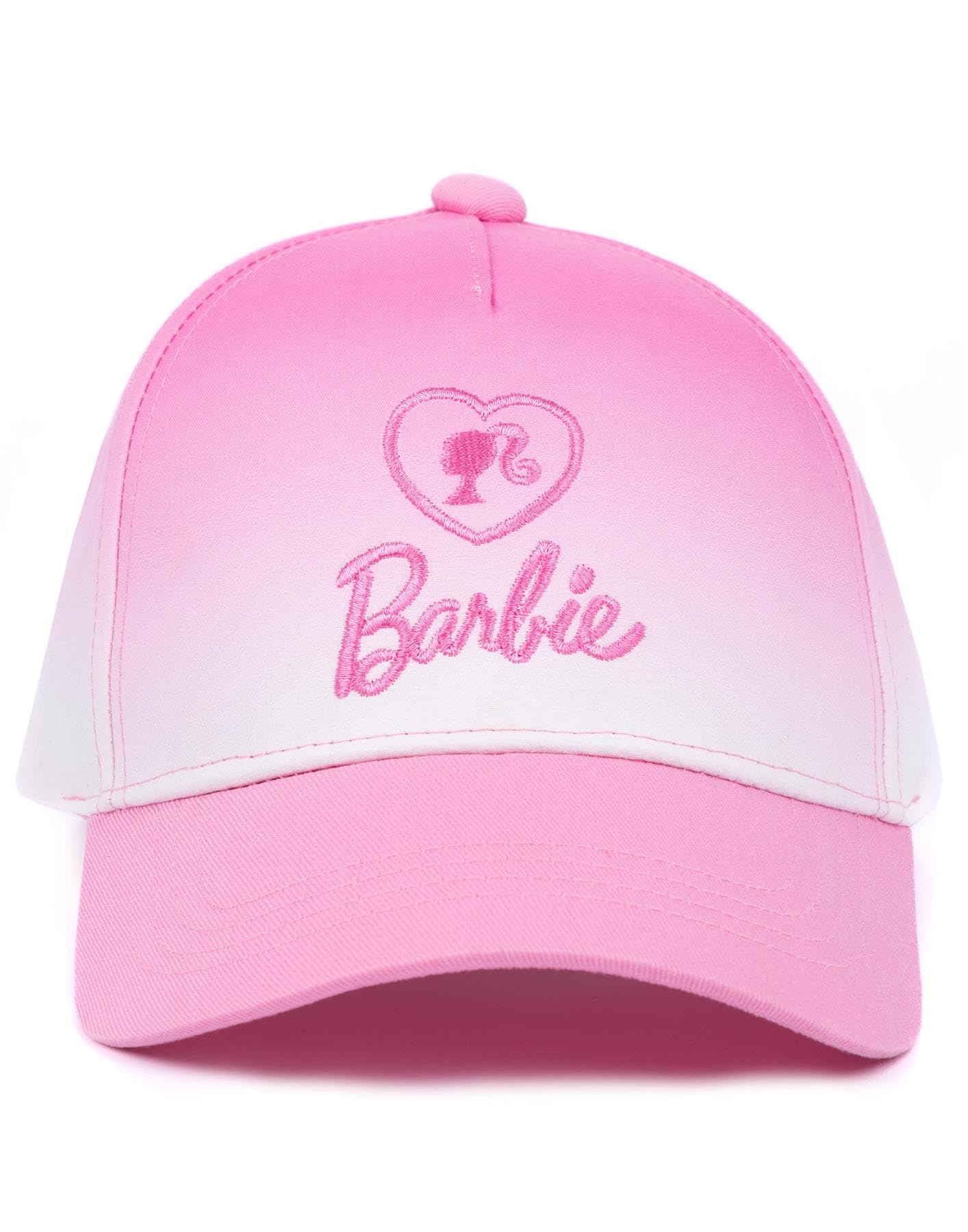 Barbie Girls Cap and Free Sunglasses | Kids Doll Logo Pink Ombre Adjustable Snapback Baseball Hat Summer Holiday Accessories