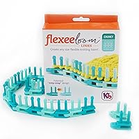 Authentic Knitting Board Flexee Chunky Loom Links, Teal & Turquoise 36 Piece