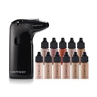 TEMPTU Air Flawless Complexion Airbrush Kit: Cordless Pro Airbrush System Refillable Pro Makeup Cartridges Includes Primer, Blush, Highlighter & Perfect Canvas Foundation Set