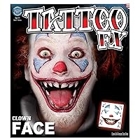 Clown Face Tattoo Adult Accessory
