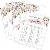 Boho Bridal Shower Decorations,What's In Your Purse Bridal Shower Game,Love Is In Bloom Bridal Shower,Bridal Shower Gift Ideas,Cute Shower Games,Bachelorette Games for Parties,30 Game Card Sets,N6