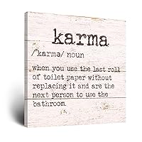 Motivational Quote Painting Framed Artwork 10x10,Karma Definition Dictionary Word Meaning Decorative Canvas Wall Art Printed,Wall Pictures Poster Wall Decoration for Living Room Office