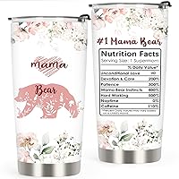 Mothers Day Gifts for Mom from Daughters Sons, Mom Tumbler - Mom Gifts for Mothers Day Tumbler Cup, Happy Birthday Gifts for Mom, 20 OZ Stainless Steel Mama Bear Tumbler