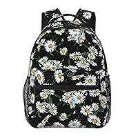 Beauty Daisy Printed Laptop Backpack With Side Mesh Pockets Casual Backpack For Man Woman Travel Daypack